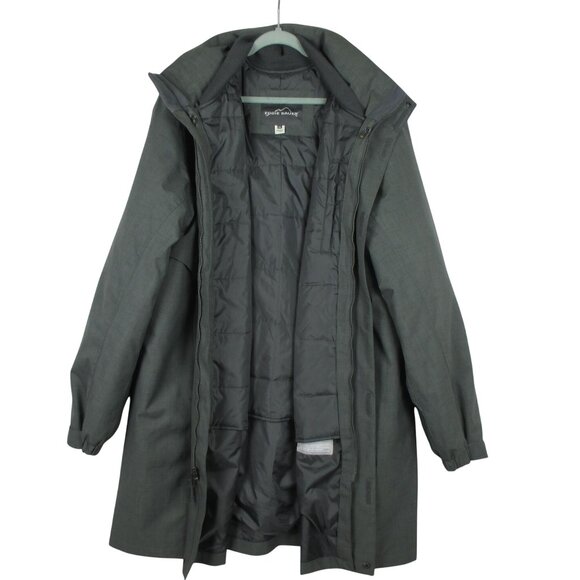 Eddie Bauer WeatherEdge 3-in-1 Parka Jacket Mens 2XL Green Hooded Waterproof - Picture 5 of 12